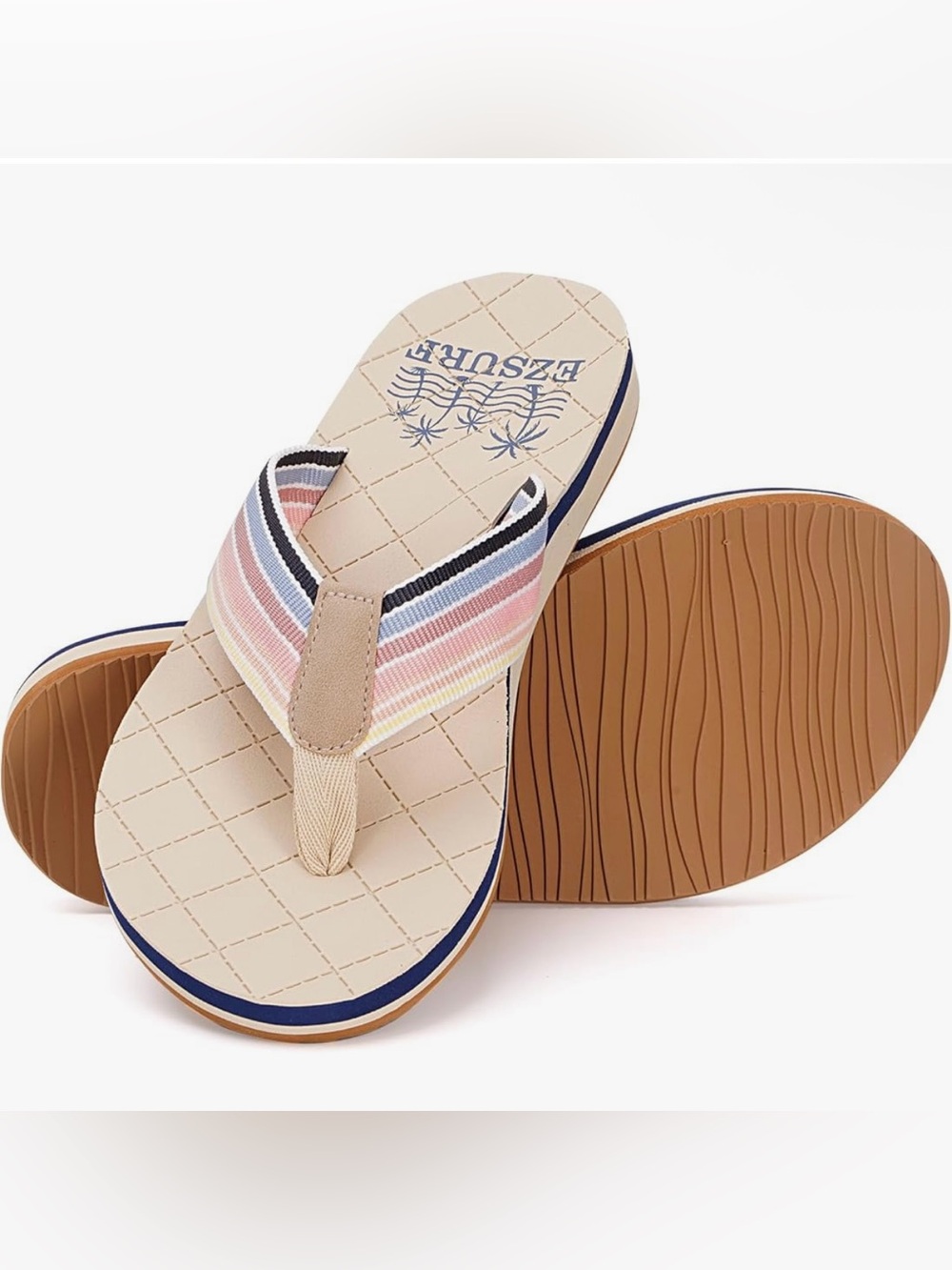 Womens Flip Flops Comfortable Summer Beach Slippers with Arch Support - Picture 4 of 6